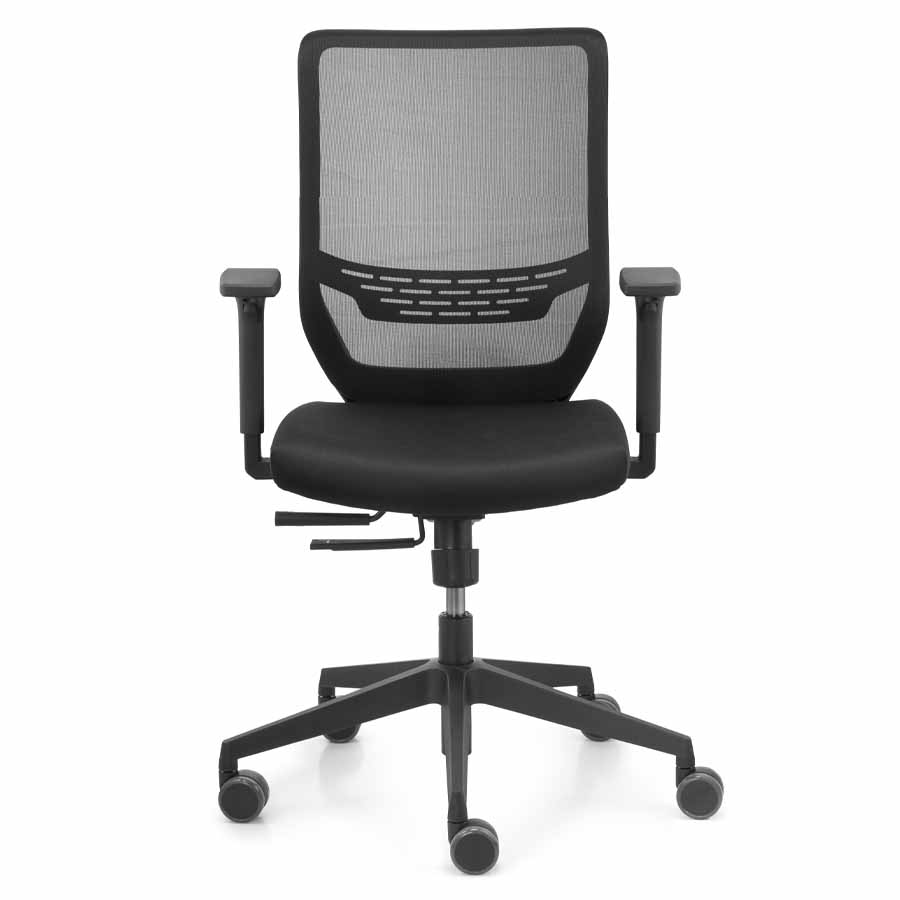 Trendoffice to-sync work mesh Drehstuhl in Schwarz - Frontansicht