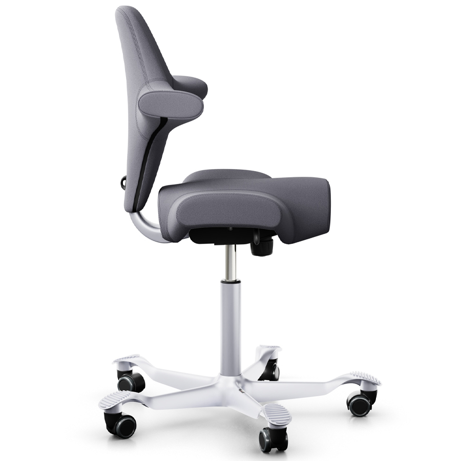 HAG Capisco 8106 Stoff Xtreme grau 081 Gestell silber - Seitenansicht