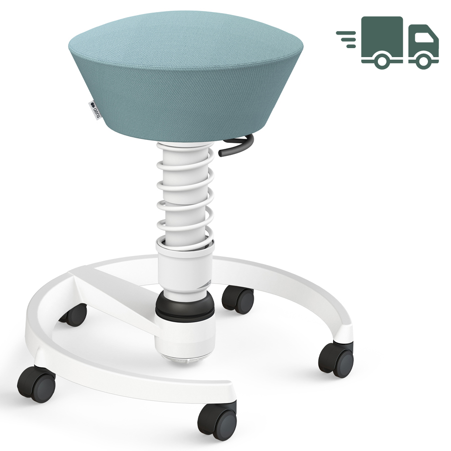 Aeris Swopper Select Wolle pastellblau - Rollen - Gestell weiß - Standardfeder