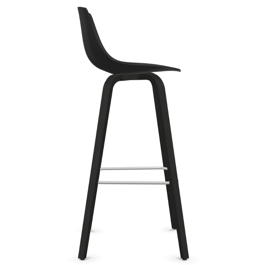 lapalma MIUNN S105 Barhocker schwarz 75 cm - Seitenansicht