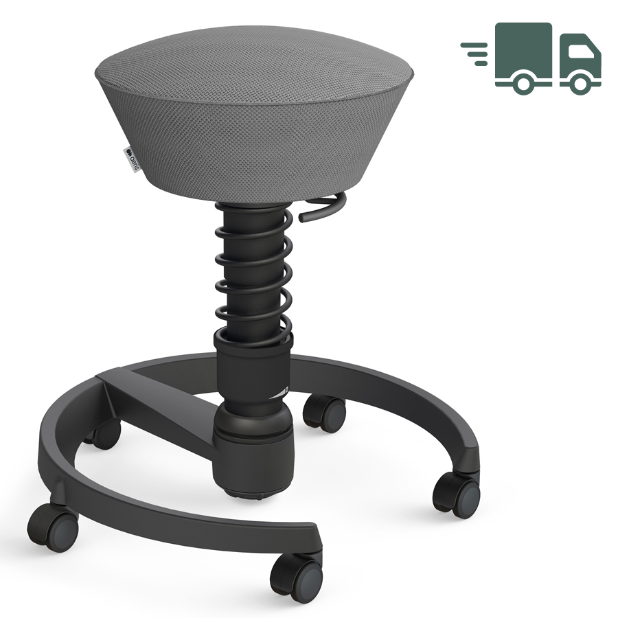 Aeris Swopper Air Mesh-Gewebe Runner grau mit Rollen - Standardfeder