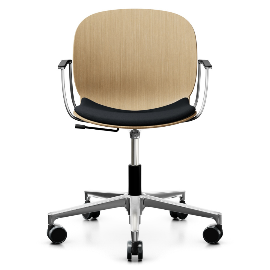 Profim Noor (6075S) Schale Eiche klar Ausführung Alu poliert mit Armlehnen