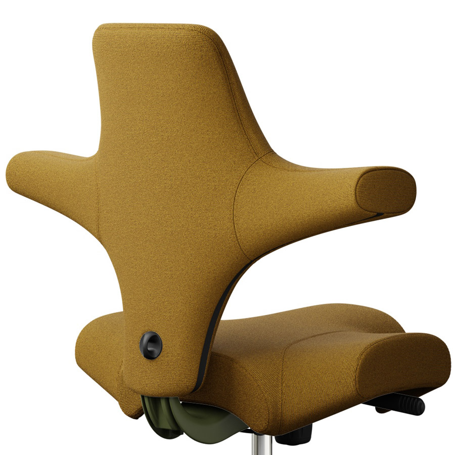 HAG Capisco 8106 Stoff Capture Farbe ocker 6401 - Gestell Moss Grey - Nahaufnahme