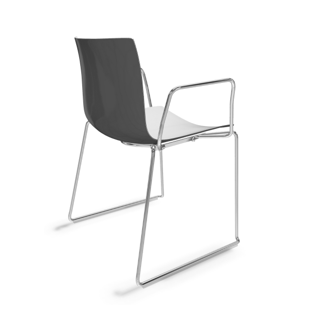 arper catifa 46 0278 zweifarbig anthrazit mit Armlehnen