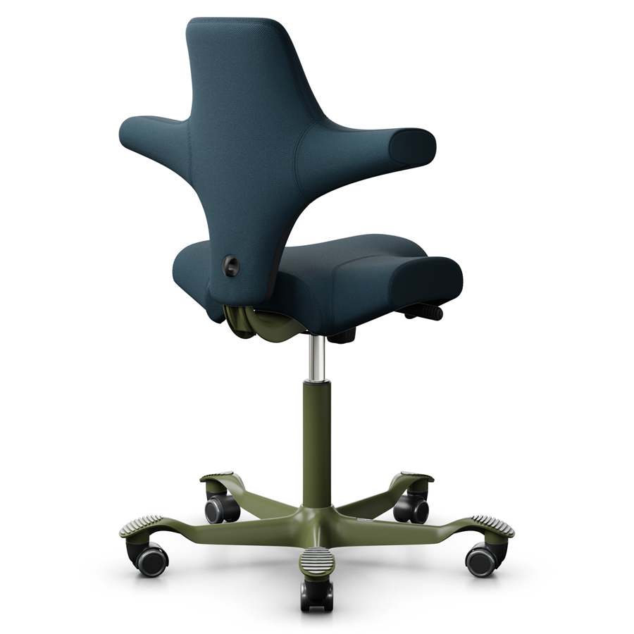 Abverkauf: HAG CAPISCO 8106 | Niedrige Gasfeder 150mm | Wollstoff Select dunkelblau | Gestell Moss