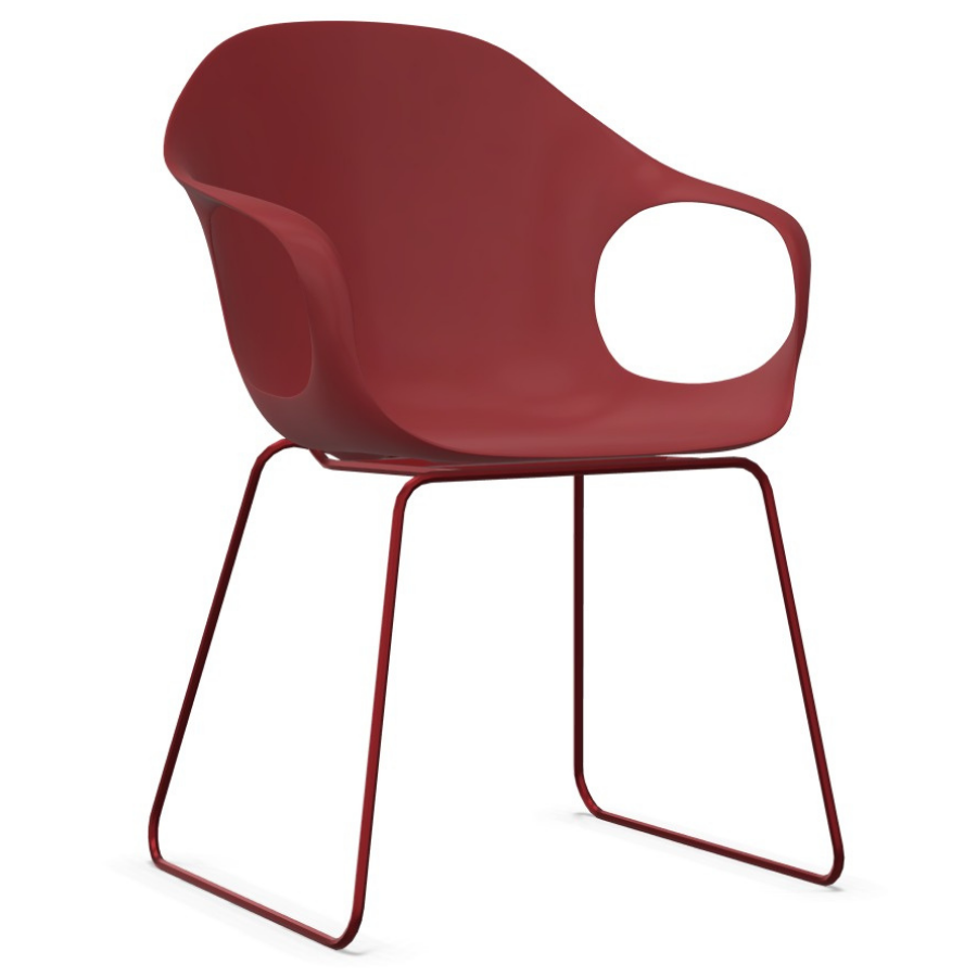 Kristalia ELEPHANT Stuhl rot mit Kufengestell rot - Frontansicht