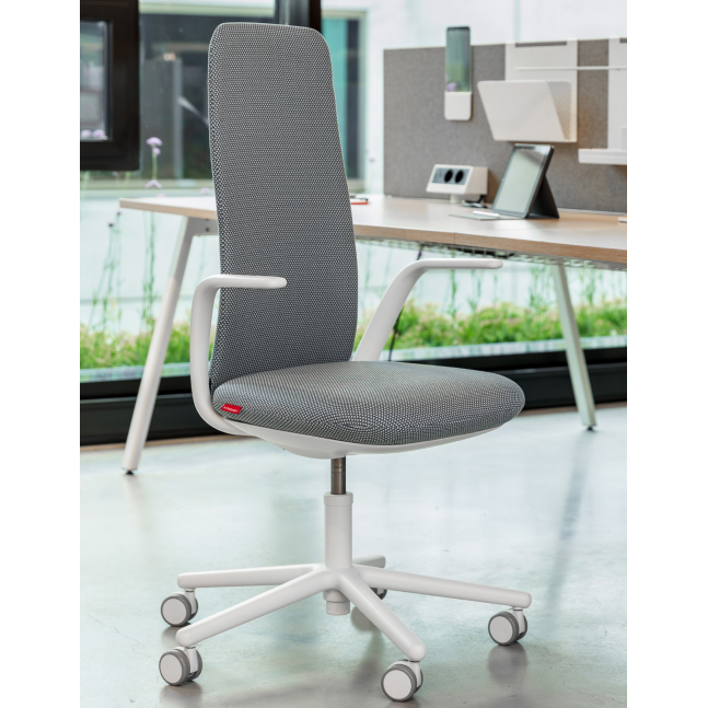 Haworth NIA Stoff - Diagonale Matrix grau