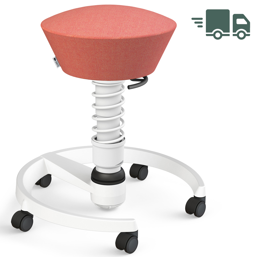 Aeris Swopper Capture Wolle rosa-rot meliert - Rollen - Gestell weiß - Standardfeder