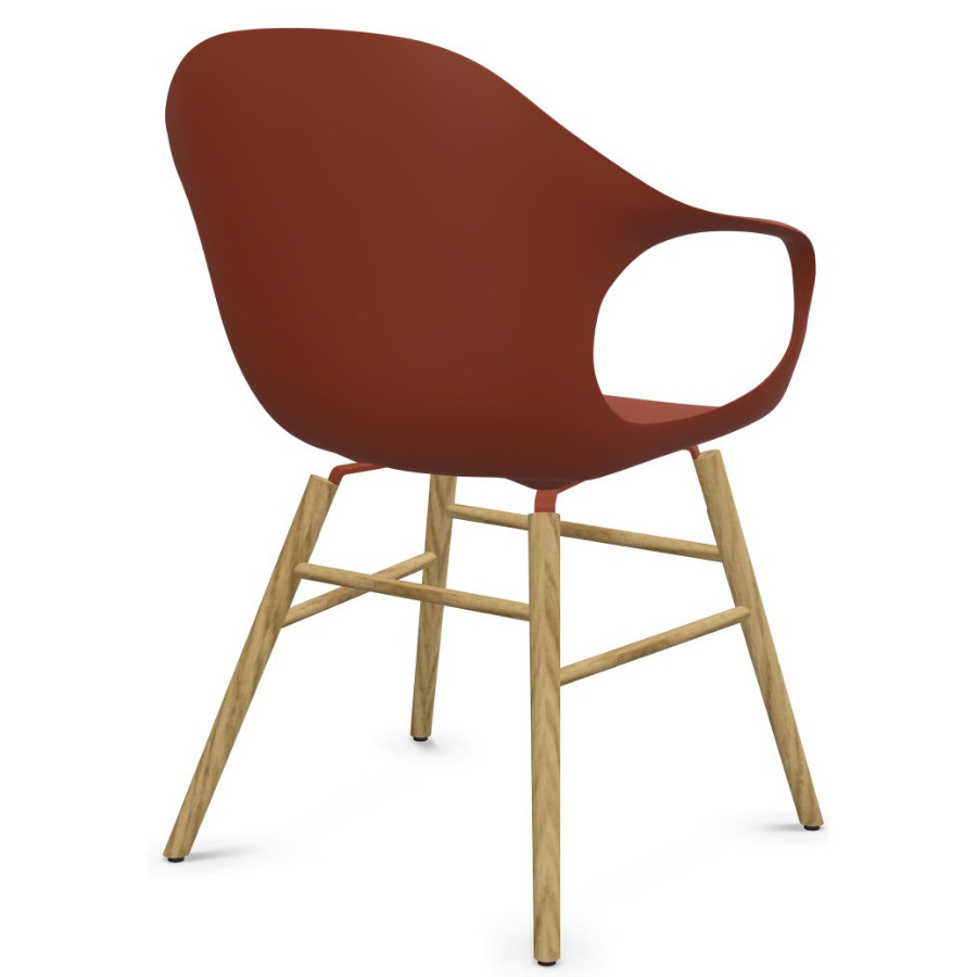 Kristalia ELEPHANT Stuhl mit Holzgestell Sitzschale terracotta - Rückansicht