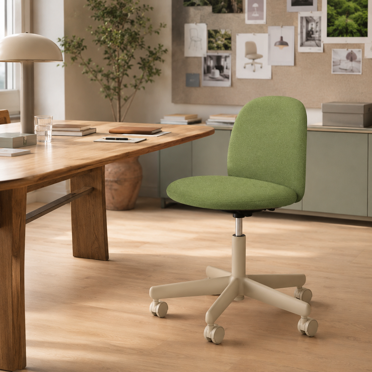 HAG Minu Stoff Main Line Flax Gruen und Gestell Wheat