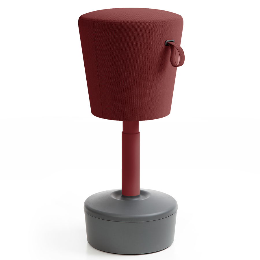 Profim Mickey - Bezug Steelcut Trio 0645 - Gasfeder burgunderrot - Kunststoff grau - Tellerfuß Kunststoff