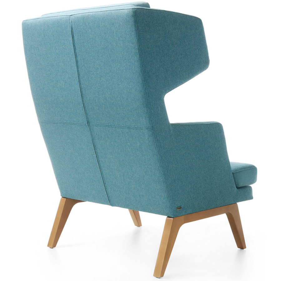 Profim October 2-Sitzer Sofa - Stoff Main Line Flax MLF25 - Gestell Holz Buche - Rückansicht