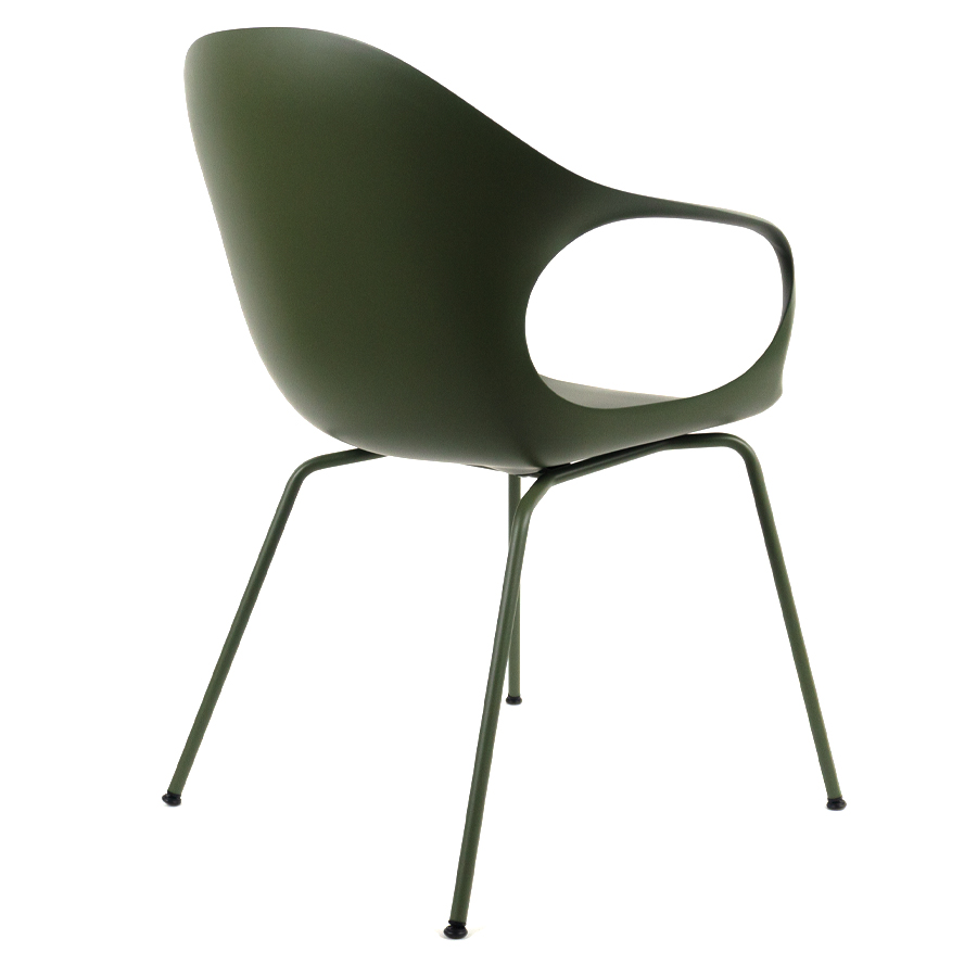 Kristalia ELEPHANT Stuhl mit Vierfußgestell Farbe olivgrün - Rückansicht