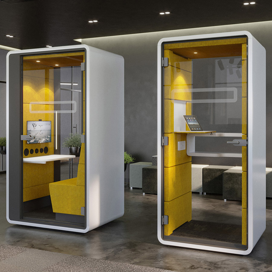 Hushoffice Telefonbox Hushhybrid und Hushphone in Wool Mustard