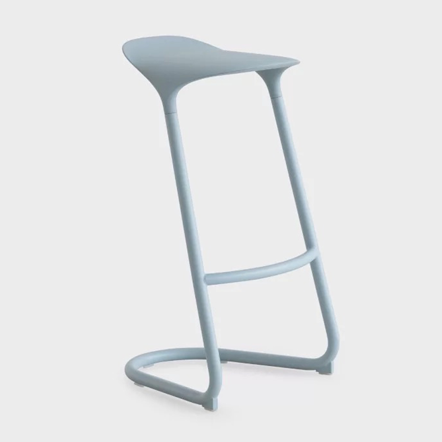 lapalma CROSS Barhocker S452 fixe Höhe 80 cm - hellblau seitlich