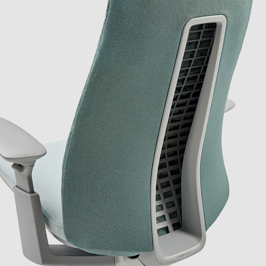 Haworth Fern Digital Knit Waterside, Gestell Fog, Aluminiumfußkreuz gepulvert Titanium