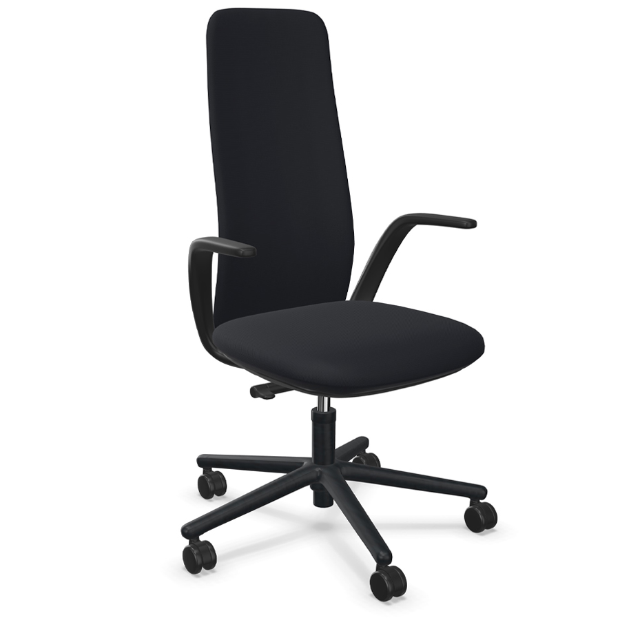 HAWORTH Nia schwarz hohe Rückenlehne - seitliche Ansicht