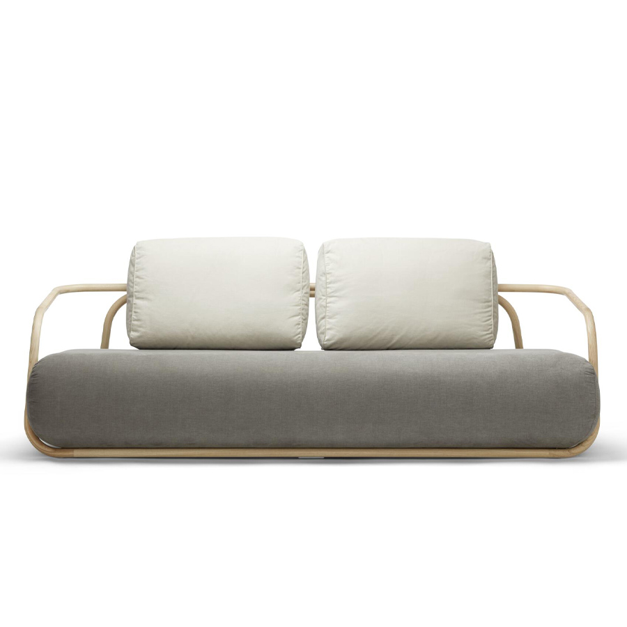 THONET 2002 Bugholzsofa mit Armlehnen - Ausführung Stoff