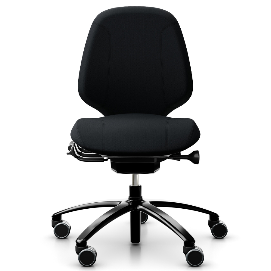 RH Mereo 200 mit halbhoher Rückenlehne - Gestell schwarz - Select schwarz - Frontansicht