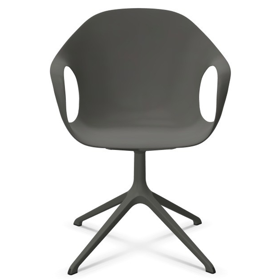 Kristalia ELEPHANT Drehstuhl Sitzschale grau Gestell grau - Front