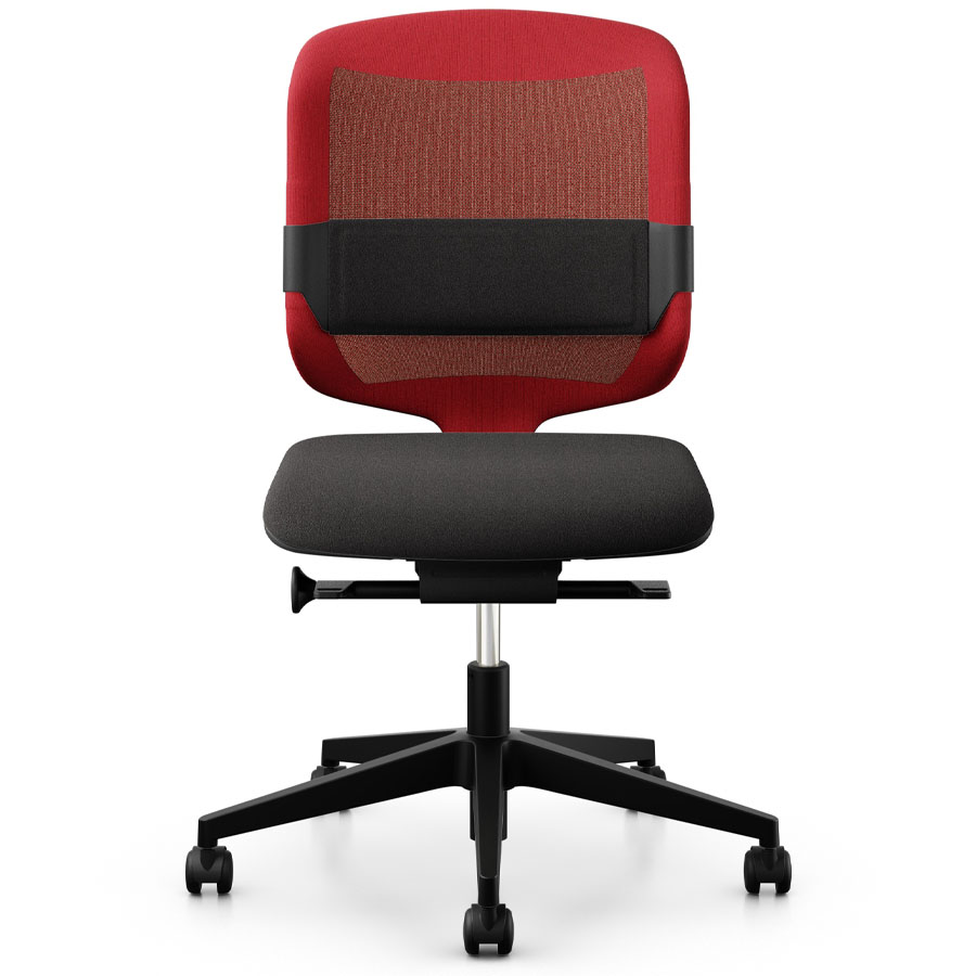 Giroflex 434-3019 rot mit Lordosepolster und Kunststoff-Fußkreuz - Frontansicht