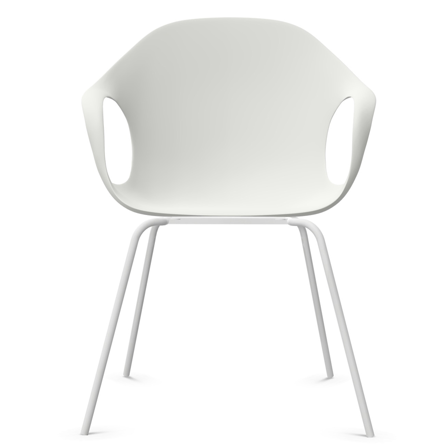 Kristalia ELEPHANT Stuhl mit Vierfußgestell Farbe weiß - Frontansicht