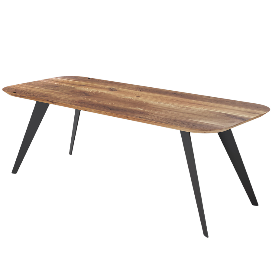 Trebord Enke Tisch, Tischplatte Eiche, Gestell RAL 9005 schwarz