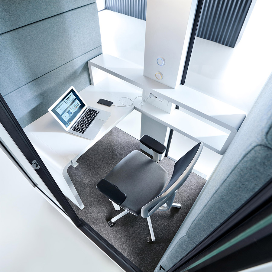 Hushoffice Hushwork Akustikbox konfigurierbar in Wool Arctic