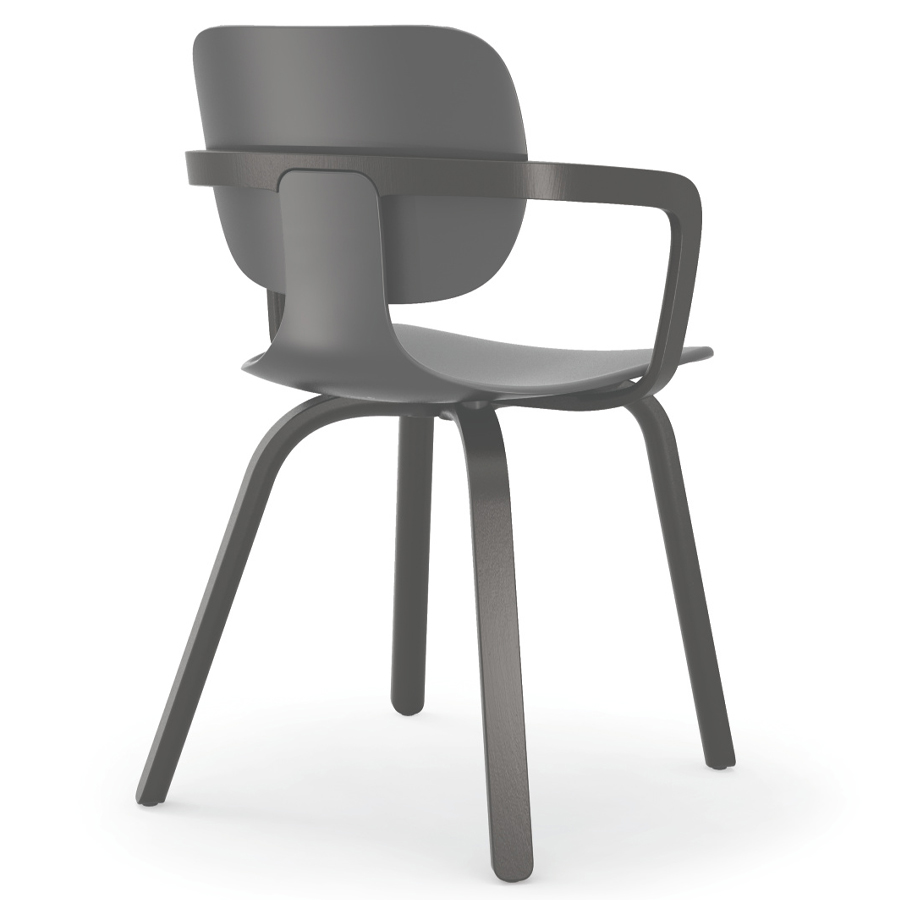 Klöber CoMeet com66 - mit Holzgestell in Buche schwarz mit Armlehnen - Rückseite