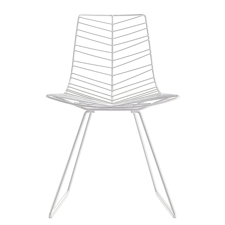 Arper Leaf Modell 1820 Gartenstuhl weiß Frontansicht