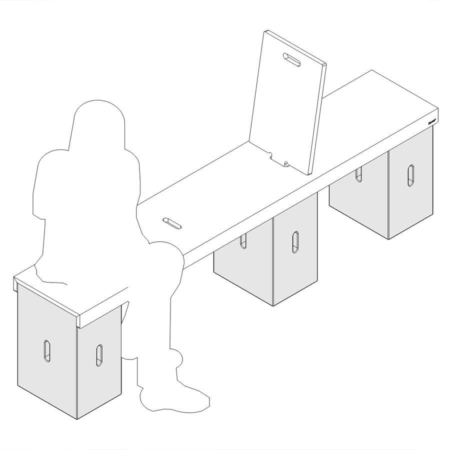 wp X-Bench und Rückenlehne