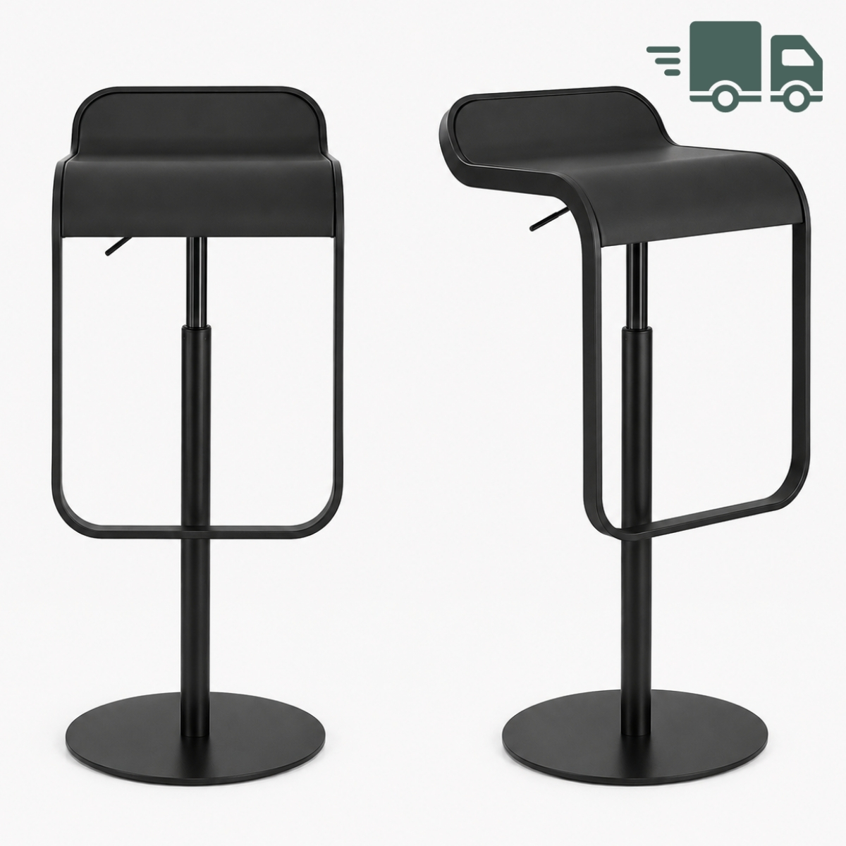 lapalma LEM S80 Barhocker Sitz Laminat Fenix schwarz Gasfeder schwarz Gestell schwarz--