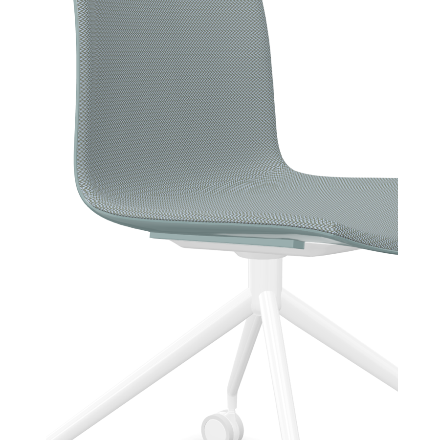 Arper CATIFA 46 0372 Stuhl mit Innenpolster auf Rollen - Farbe Petrol