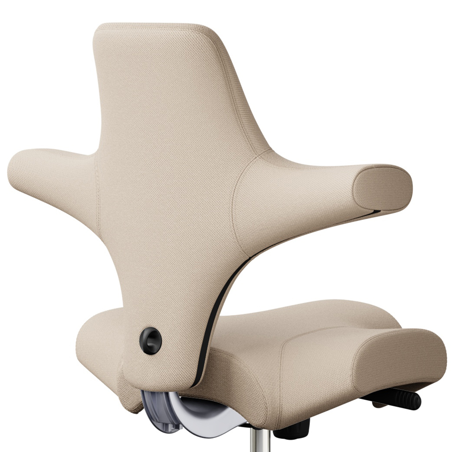 HAG CAPISCO 8106 Stoff Select hellbeige mit Sattelsitz - Gestell silber - Nahaufnahme Rückseite