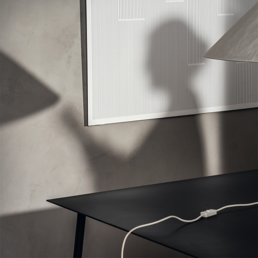 Arper Onemm Tischplatte schwarz mit Gestell aus Stahl, schwarz lackiert