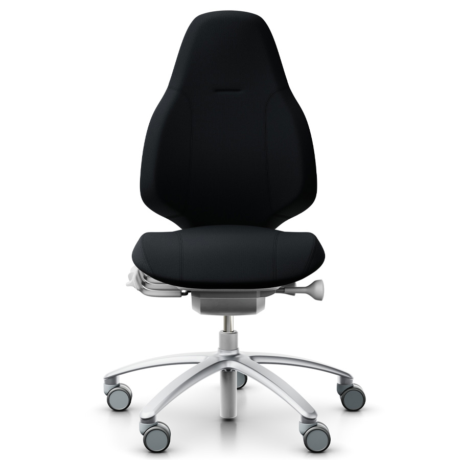 RH Mereo 220 silver-grey mit hoher Rückenlehne - Stoff select schwarz - Frontansicht