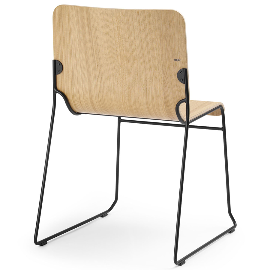 Bejot Wei WE 271 Kufenstuhl Sitzfläche Eiche natur ONB, Gestell schwarz