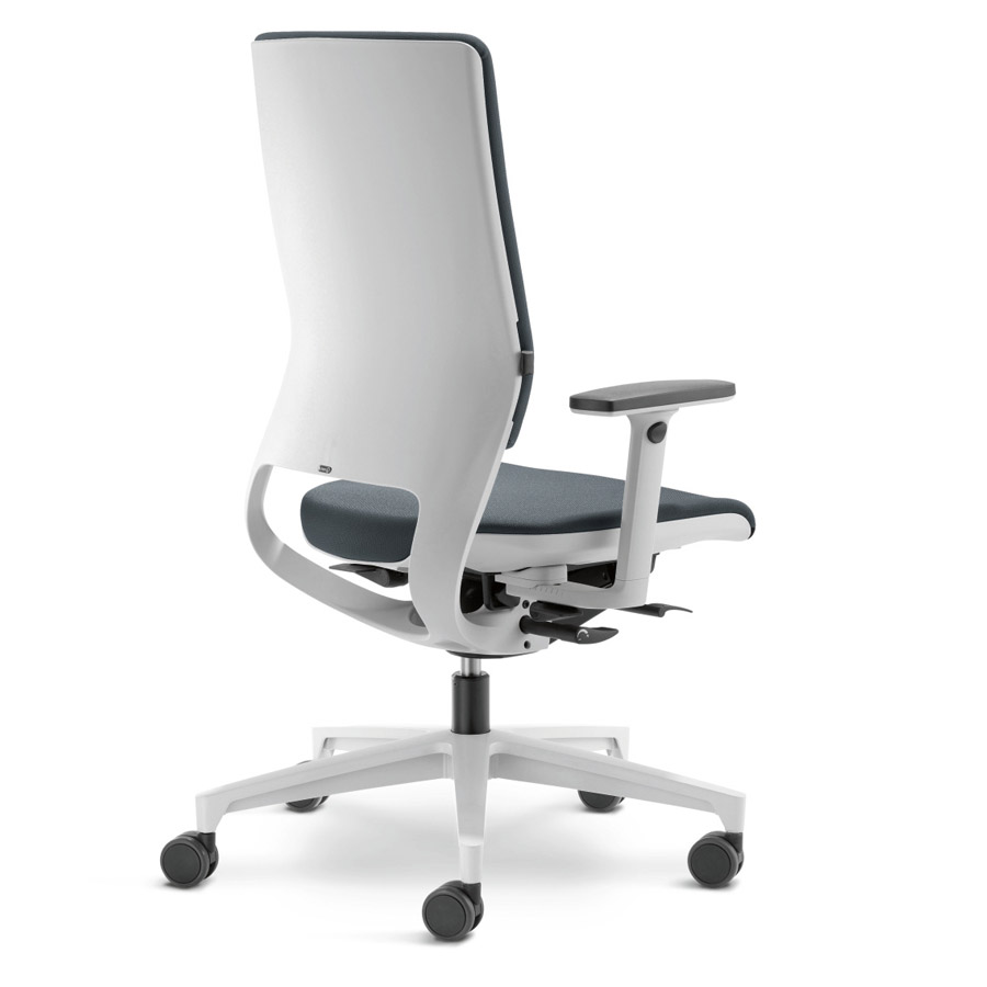 Klöber MERA 98 weiß mit hoher Rückenlehne Chicago grau