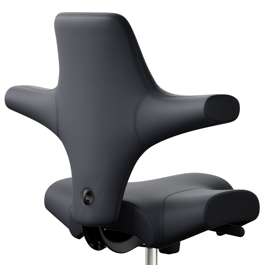 HAG CAPISCO 8106 Lederbezug Anthrazit Sattelsitz - Gestell schwarz