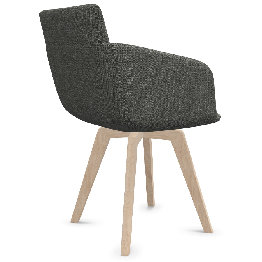 W. Schillig Chevalier Stuhl mit Armlehnen und Holzgestell - seitlich von hinten