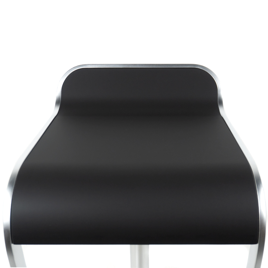 Lapalma LEM Barhocker | Sitzfläche Fenix Laminat schwarz | Rahmen und Gasfeder verchromt