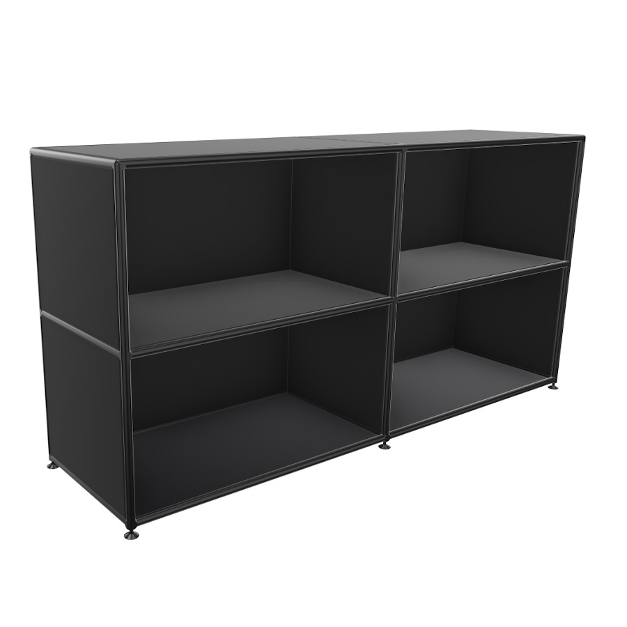 Bosse Regal Black Edition Höhe 2 OH Breite 160 cm in Melamin Schwarz