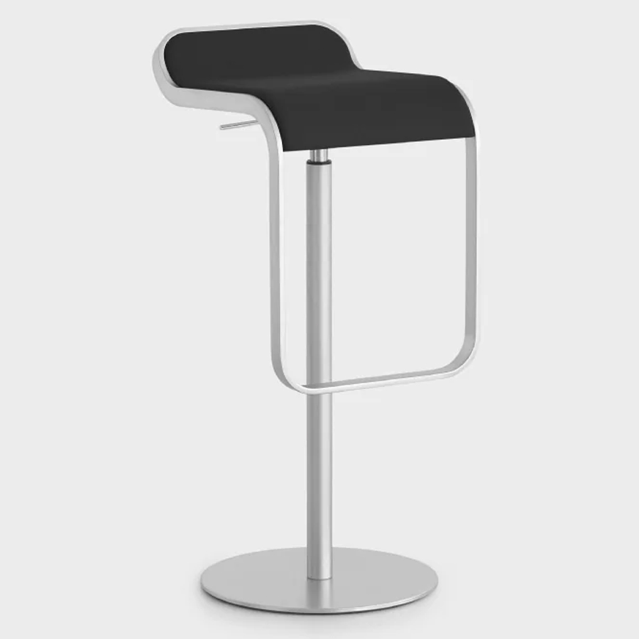 lapalma LEM Gestell verchromt Sitz Leder schwarz