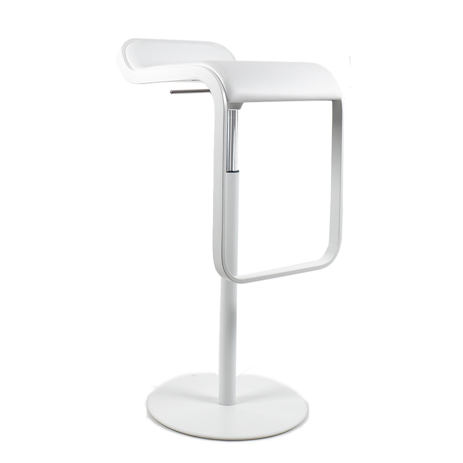 lapalma Lem Leder weiß - Gestell weiß lackiert - Gasfeder chrom matt