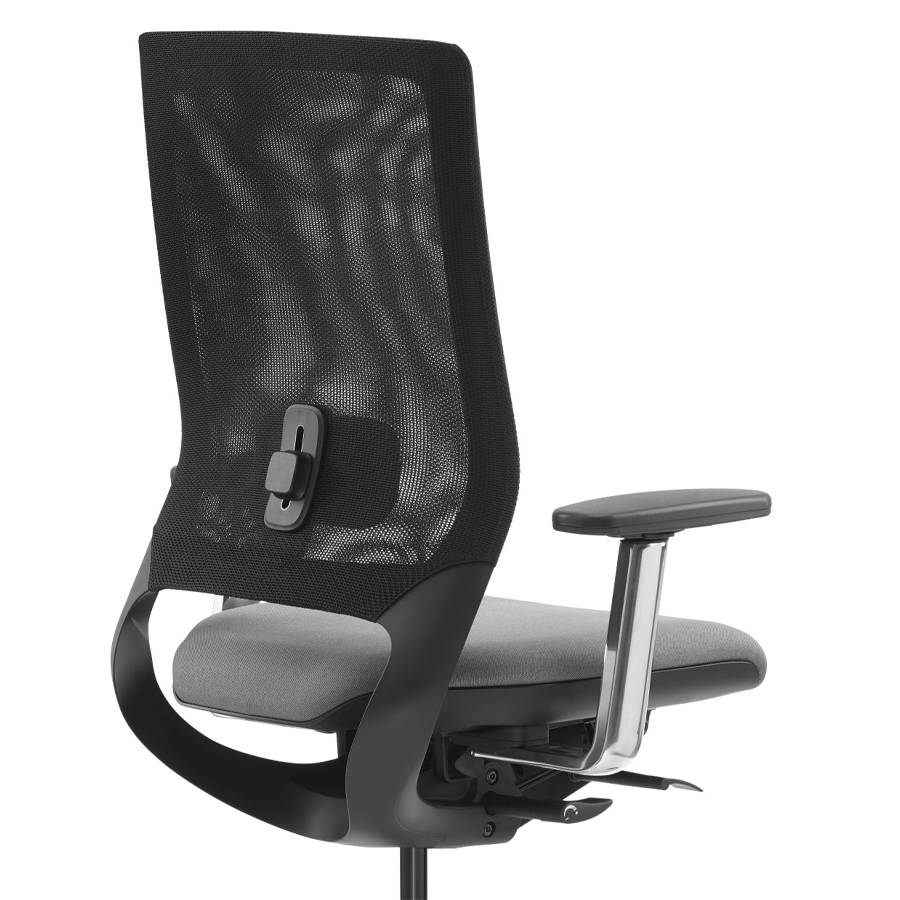 Klöber Mera 84 schwarz mit Netzrücken - Fußkreuz Alu-poliert