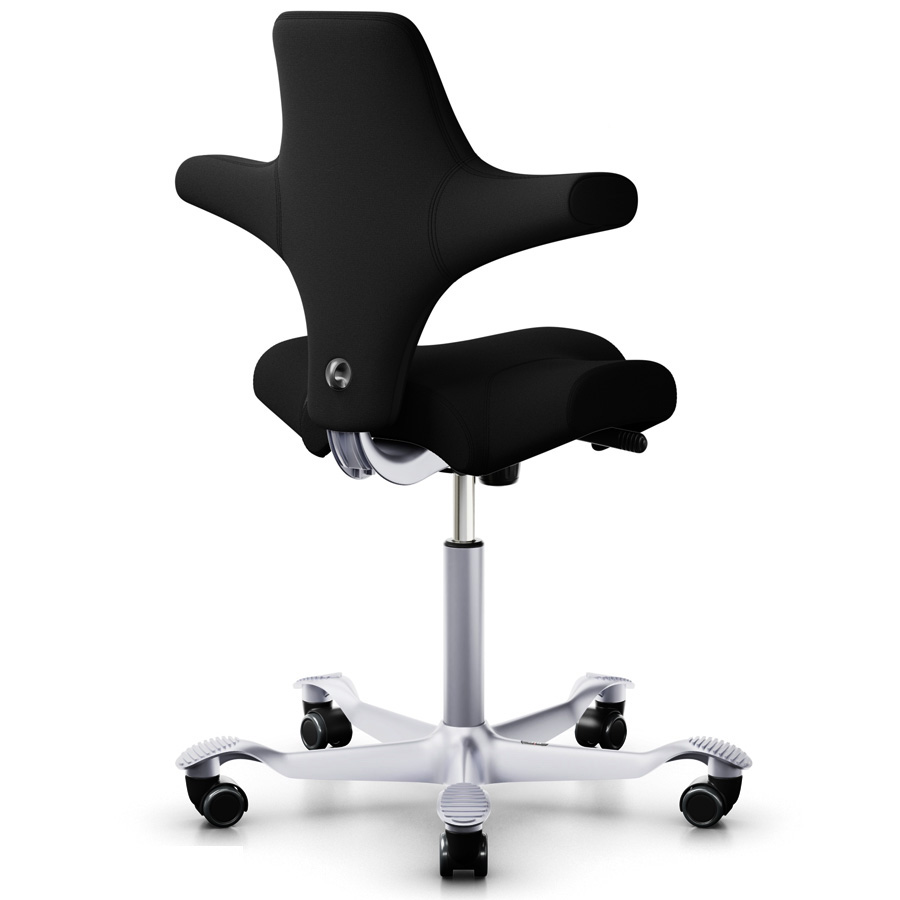 HAG Capisco 8106  Xtreme schwarz mit Gestell silber von hinten