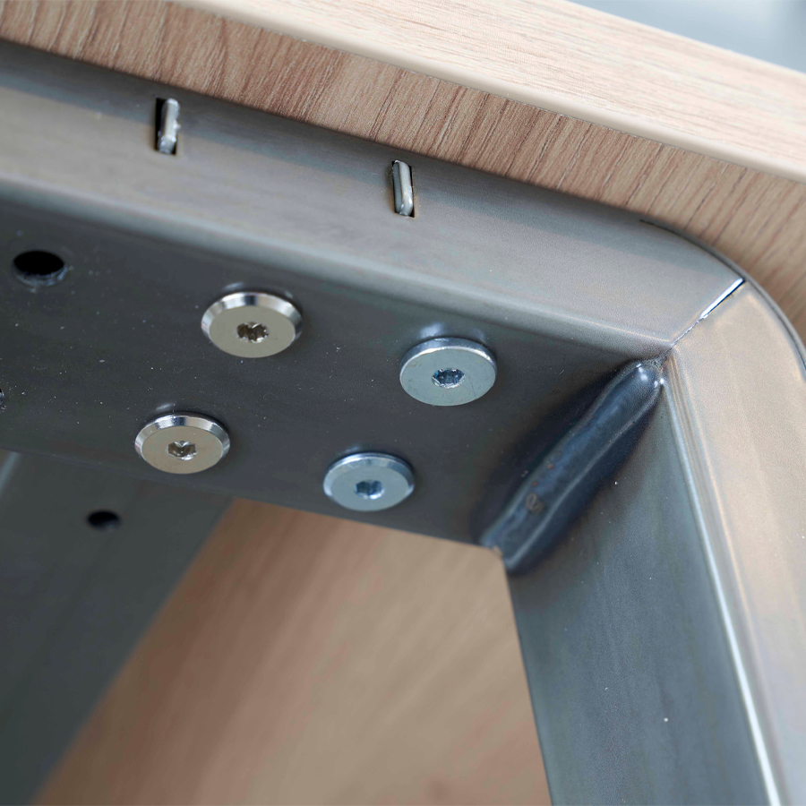 RWH Stehtisch Alina Asteiche - Gestell Stahlrohr grau - Unterseite