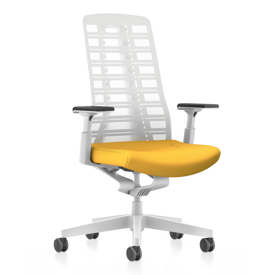 Interstuhl PUREis3 PU21C Sitz gelb - Netz weiß