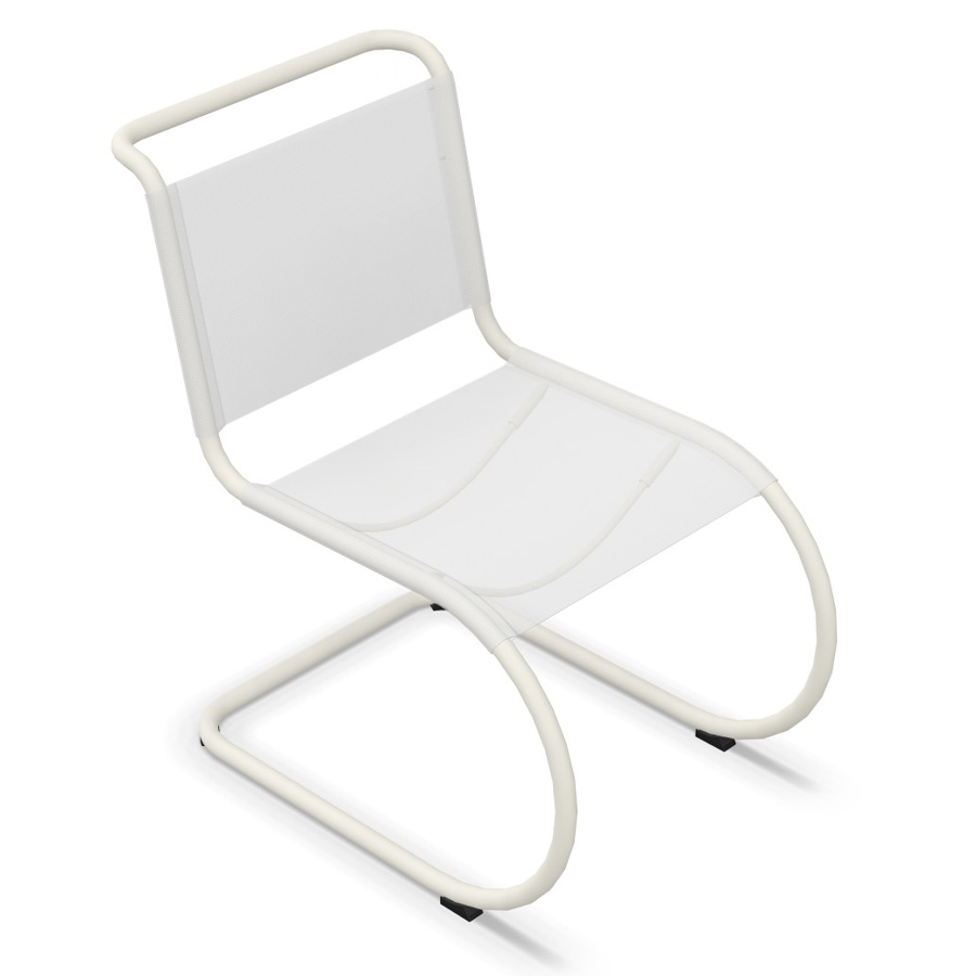 THONET Stahlrohr-Freischwinger S 533 N Outdoor | Netzbespannung und Gestell weiß | Ansicht von oben