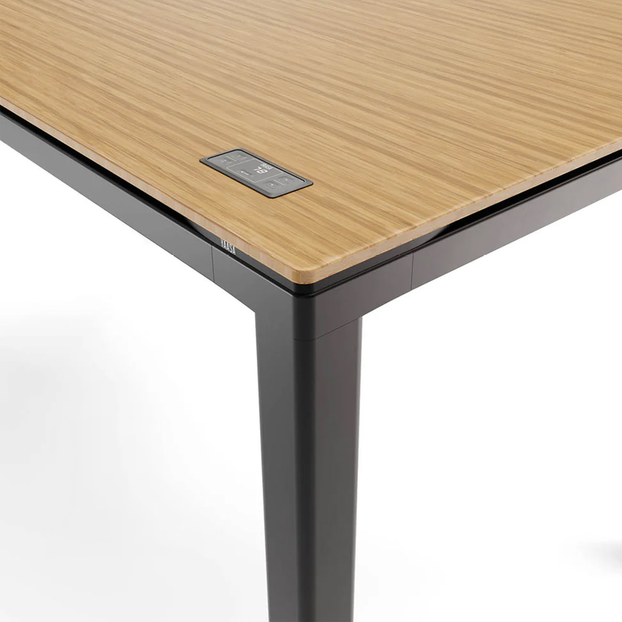 Yaasa Desk Four Tisch Gestell schwarz, Tischplatte Bambus Große 160 x 80 cm, Bedienelement integriert
